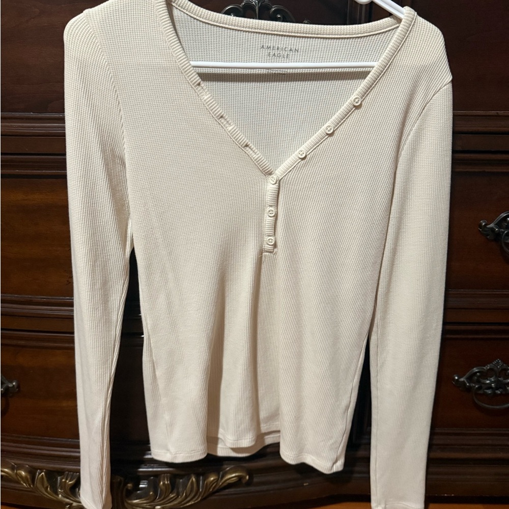 Women's Cream Long Sleeve Top